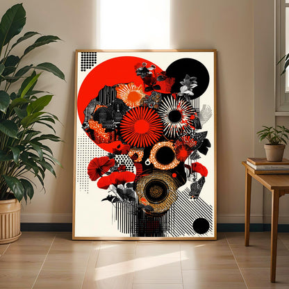 African Map Collage Abstract Wall Art Print