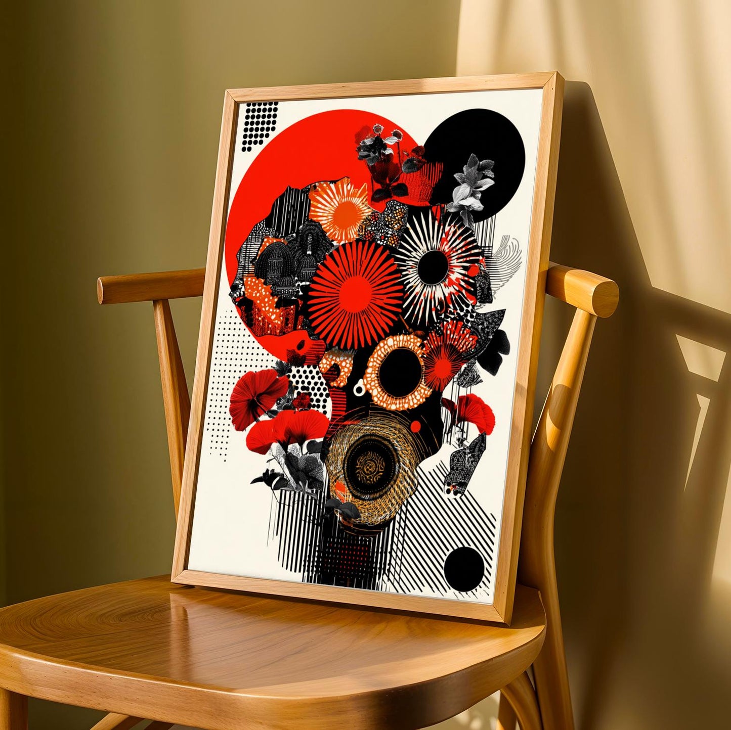 African Map Collage Abstract Wall Art Print