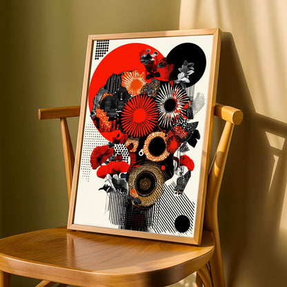 African Map Collage Abstract Wall Art Print