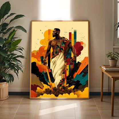 Untamed Spirit  African Warrior Wall Art Print