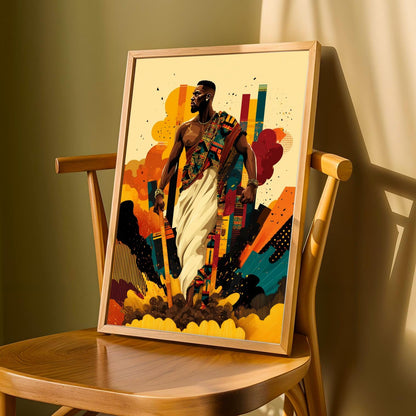 Untamed Spirit  African Warrior Wall Art Print