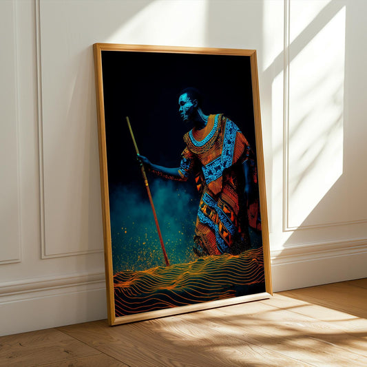Untamed Spirit  African Warrior Wall Art Print