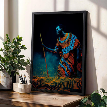 Untamed Spirit  African Warrior Wall Art Print