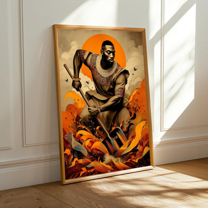 Untamed Spirit  African Warrior Wall Art Print