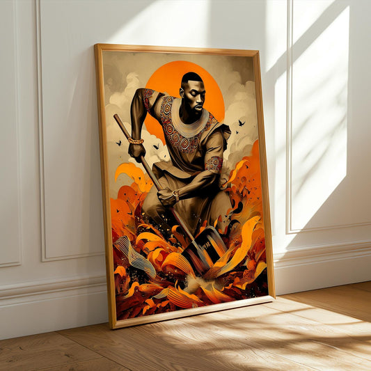 Untamed Spirit  African Warrior Wall Art Print