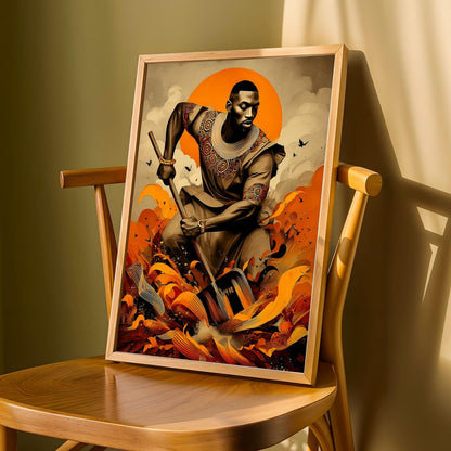 Untamed Spirit  African Warrior Wall Art Print