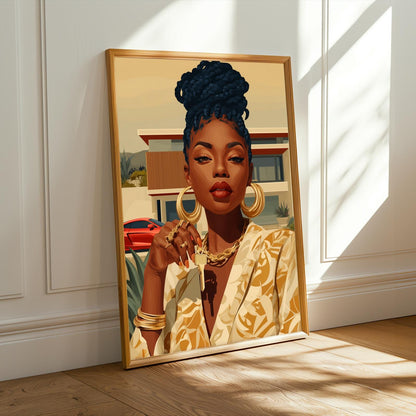 Modern House and Sports Car Wall Art Print