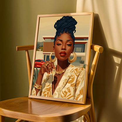 Modern House and Sports Car Wall Art Print