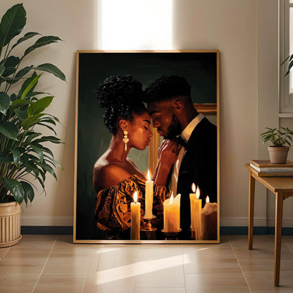 Romantic Candlelight Scene Wall Art Print