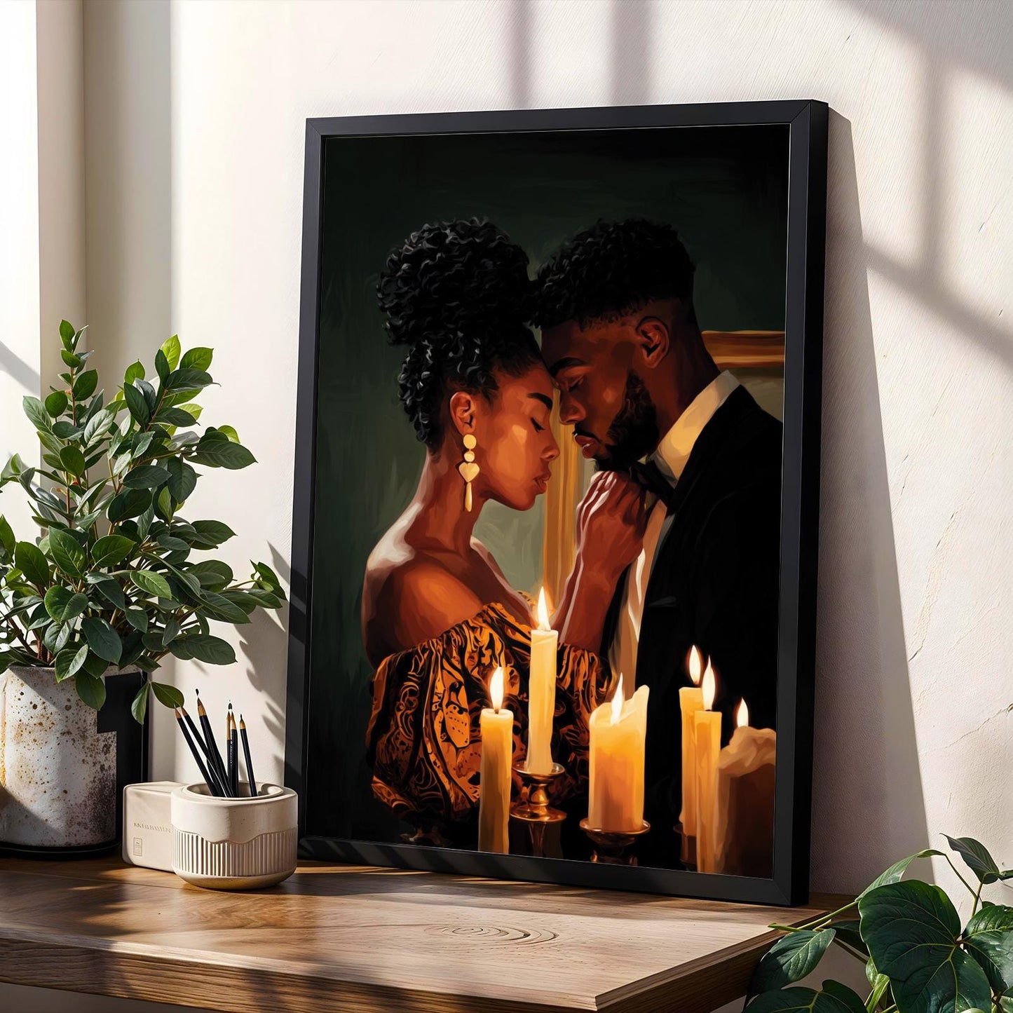 Romantic Candlelight Scene Wall Art Print