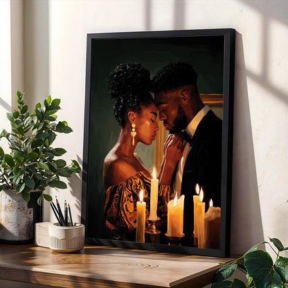 Romantic Candlelight Scene Wall Art Print