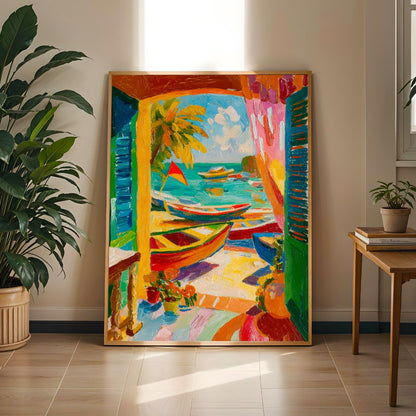 Matisse Inspired Tropical Coastal Wall Art Print