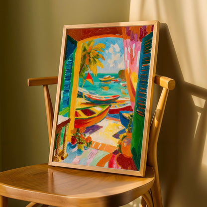 Matisse Inspired Tropical Coastal Wall Art Print