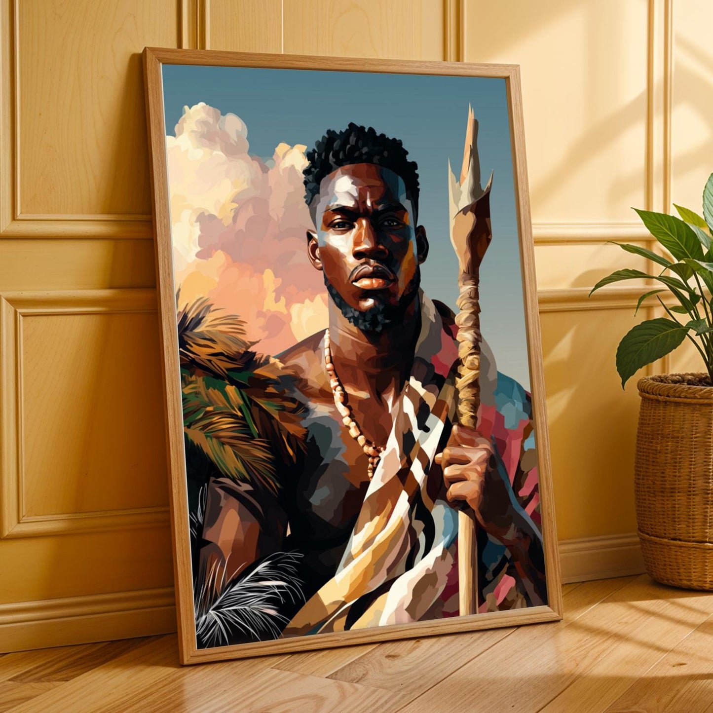 Geometric Cultural Figure Wall Art Print