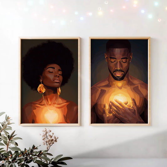 Radiant Soul - Afro Glow Wall Art Print