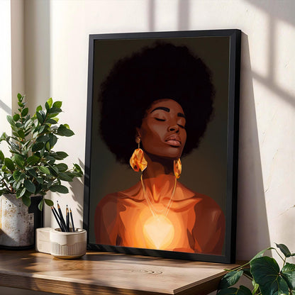 Radiant Soul - Afro Glow Wall Art Print