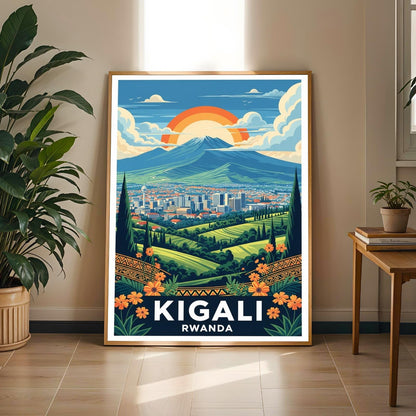 Kigali, Rwanda Reimagined Wall Art Print