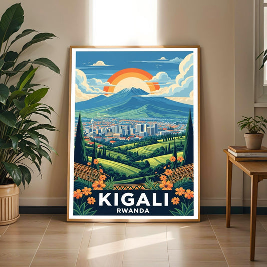 Kigali, Rwanda Reimagined Wall Art Print