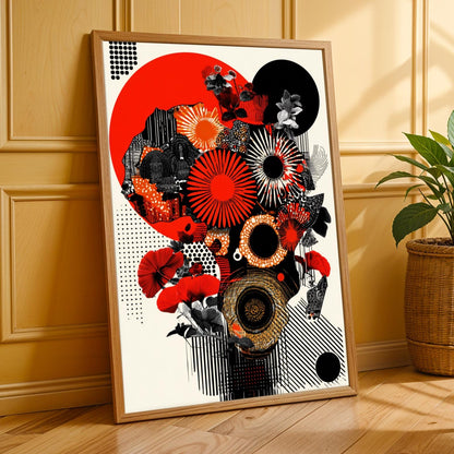 African Map Collage Abstract Wall Art Print