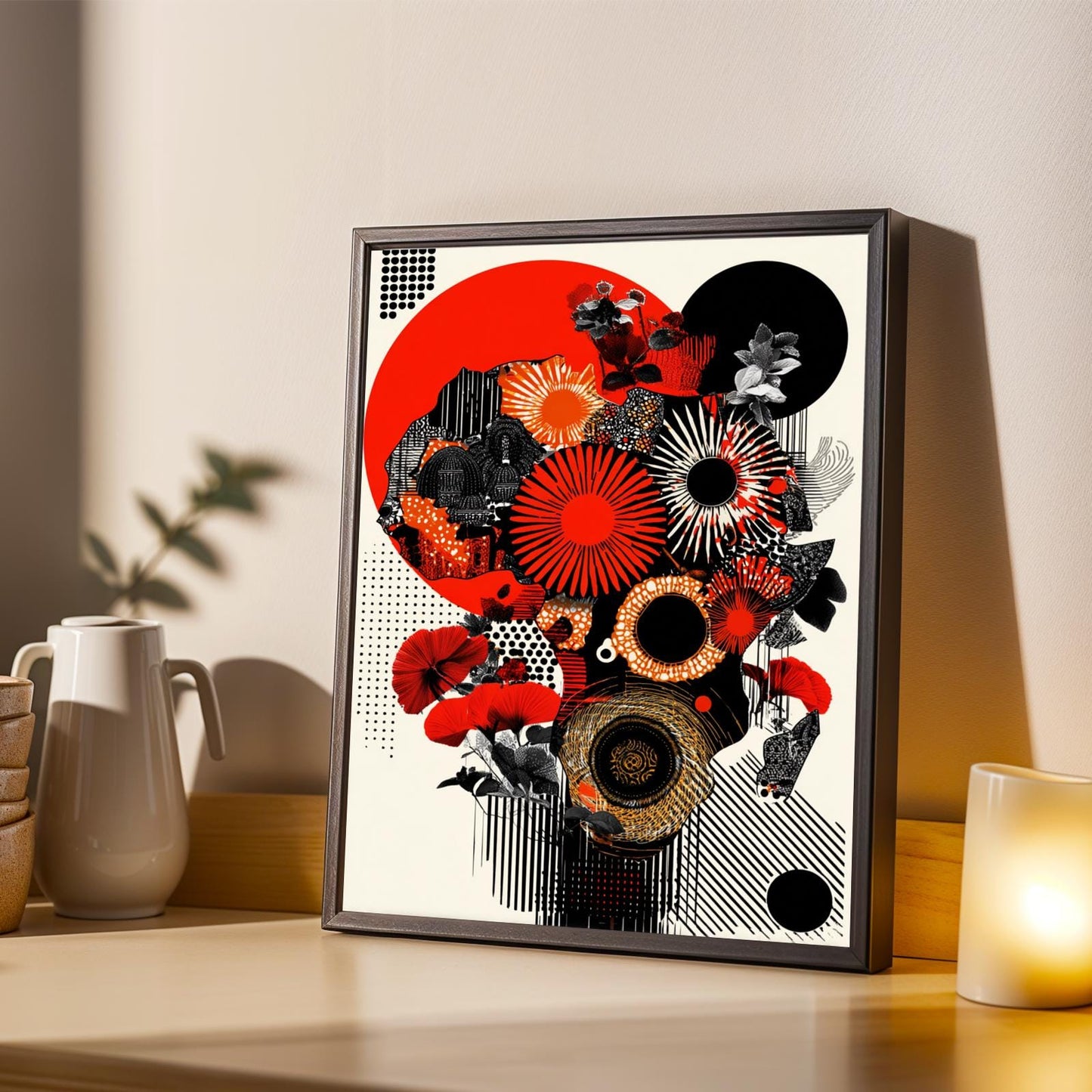 African Map Collage Abstract Wall Art Print