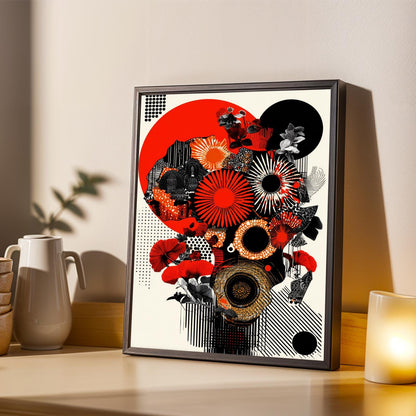 African Map Collage Abstract Wall Art Print