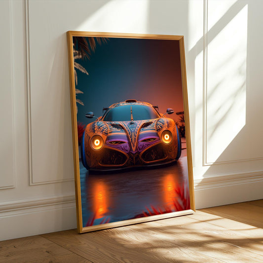 Afrofuturism Sports Car Wall Art Print