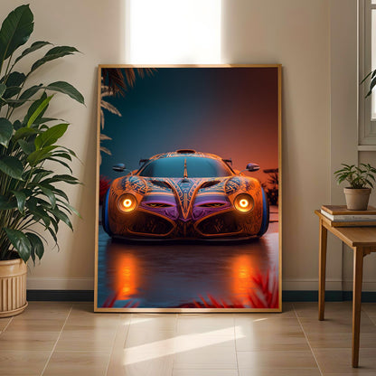 Afrofuturism Sports Car Wall Art Print