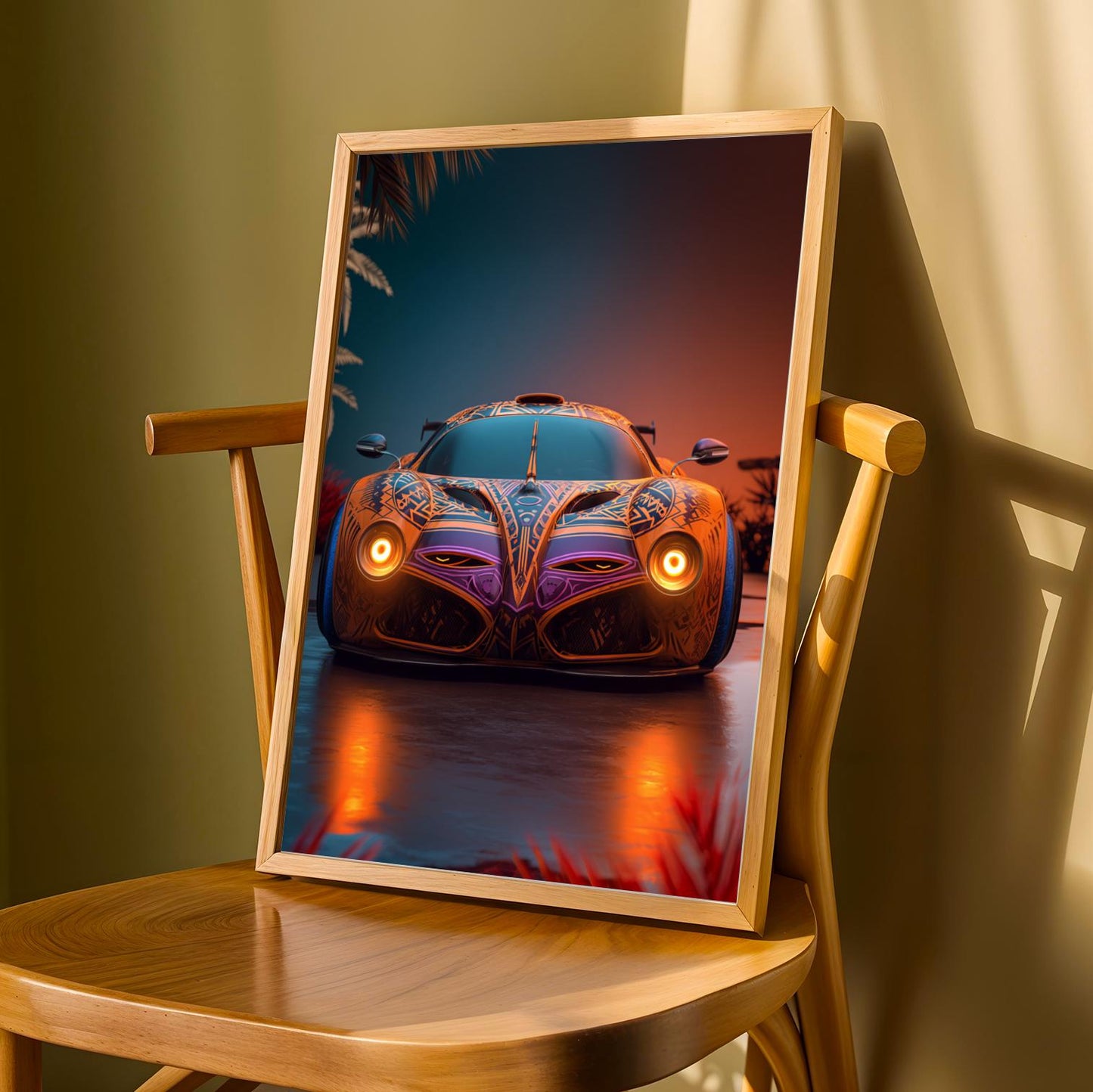 Afrofuturism Sports Car Wall Art Print