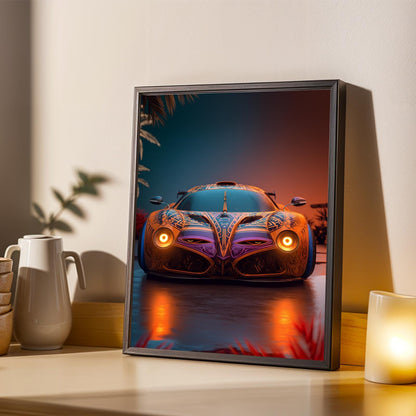 Afrofuturism Sports Car Wall Art Print