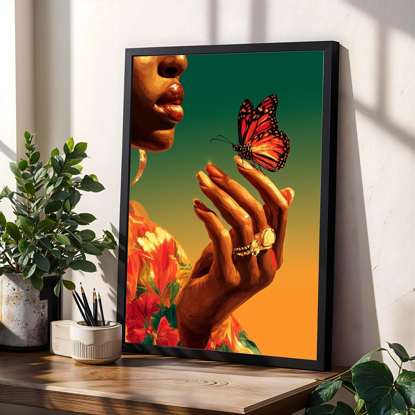 Butterfly Whisper Afrocentric Wall Art Print