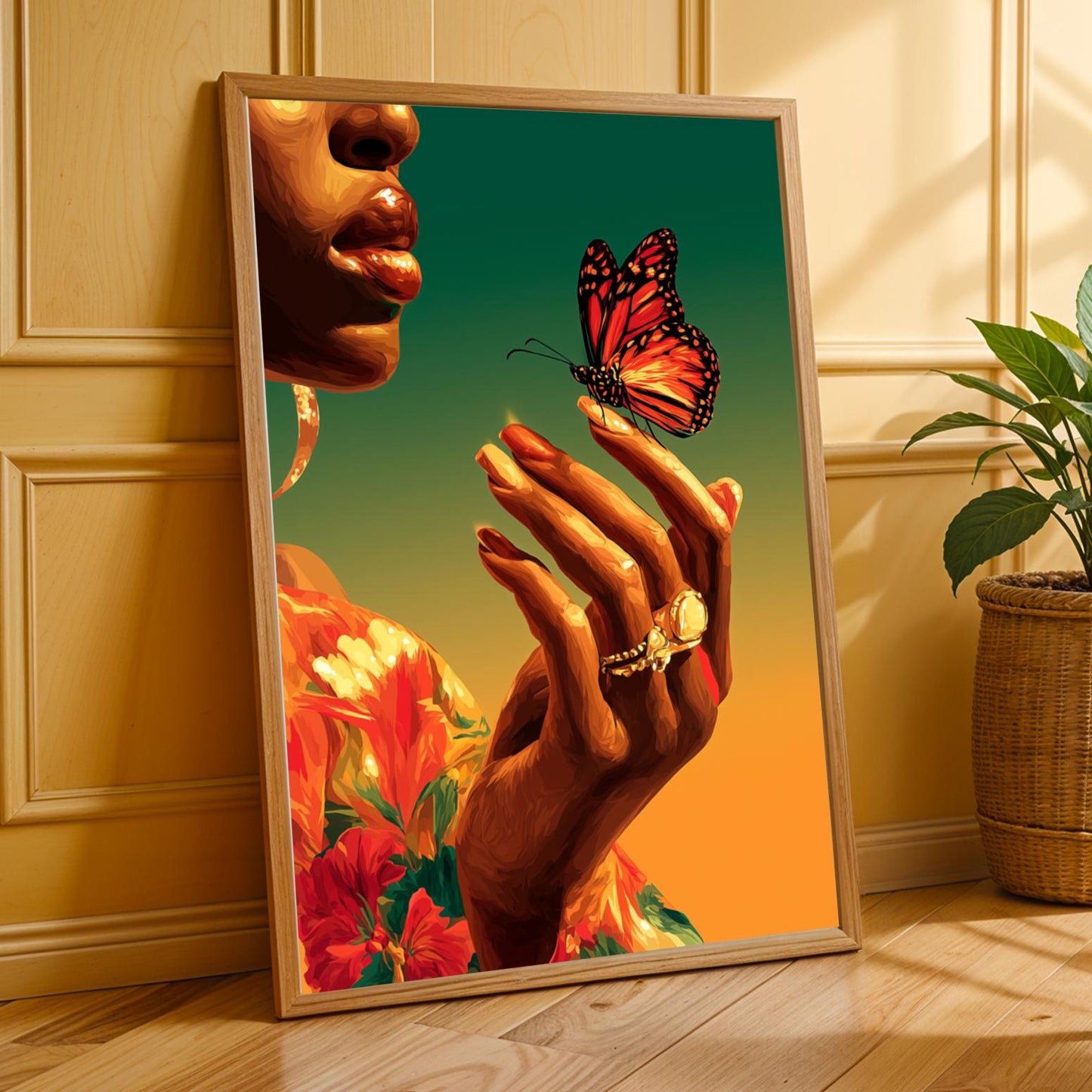 Butterfly Whisper Afrocentric Wall Art Print