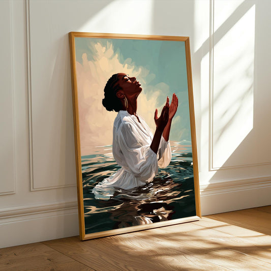 Woman In Water Wall Art Print