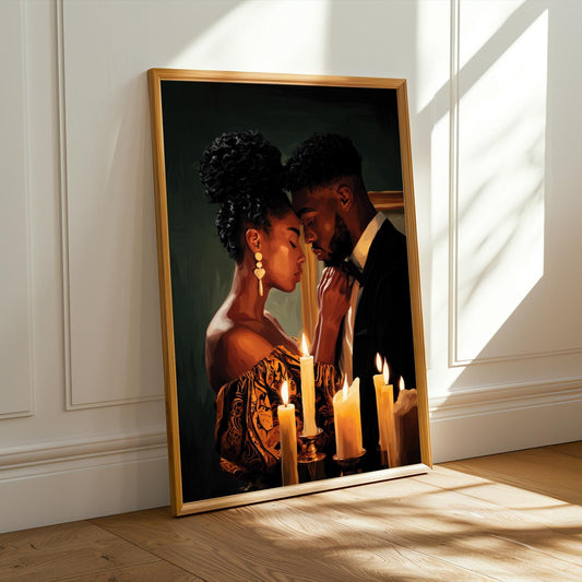 Romantic Candlelight Scene Wall Art Print