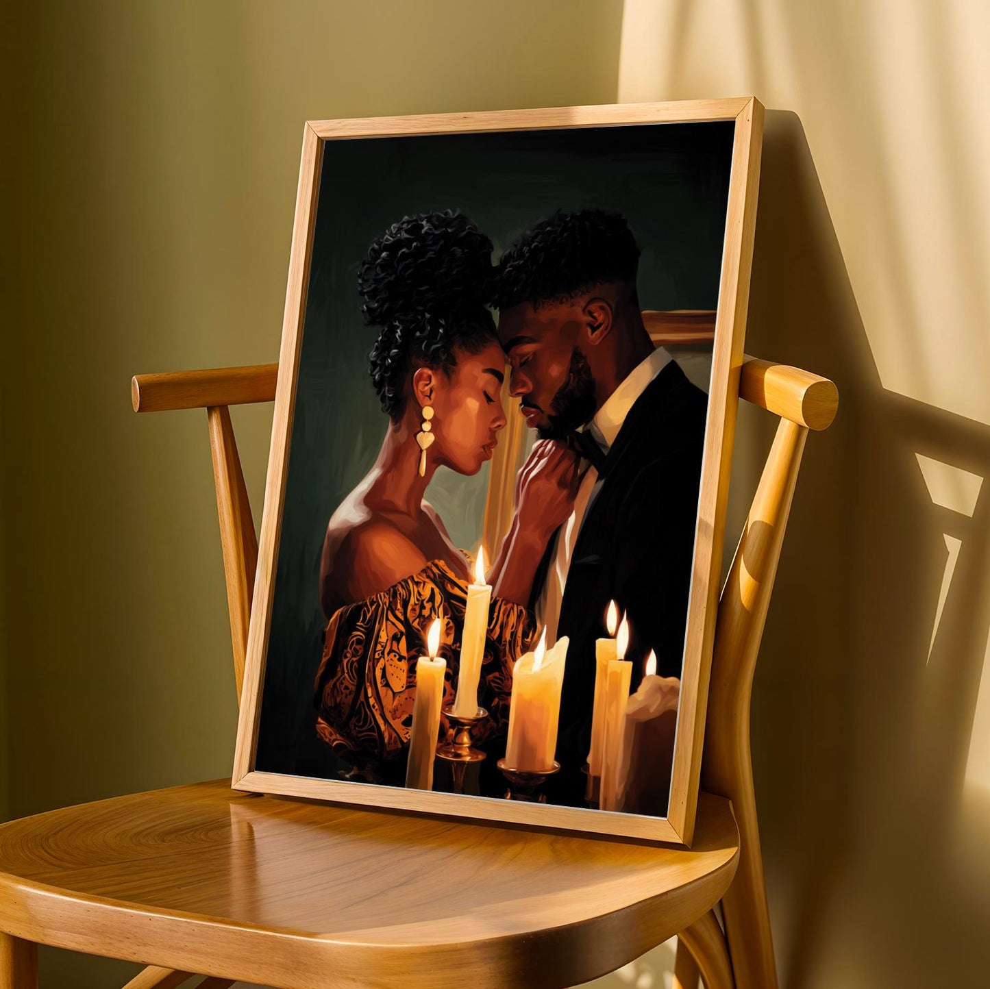 Romantic Candlelight Scene Wall Art Print