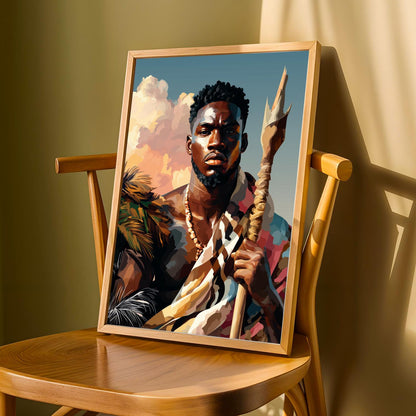 Geometric Cultural Figure Wall Art Print