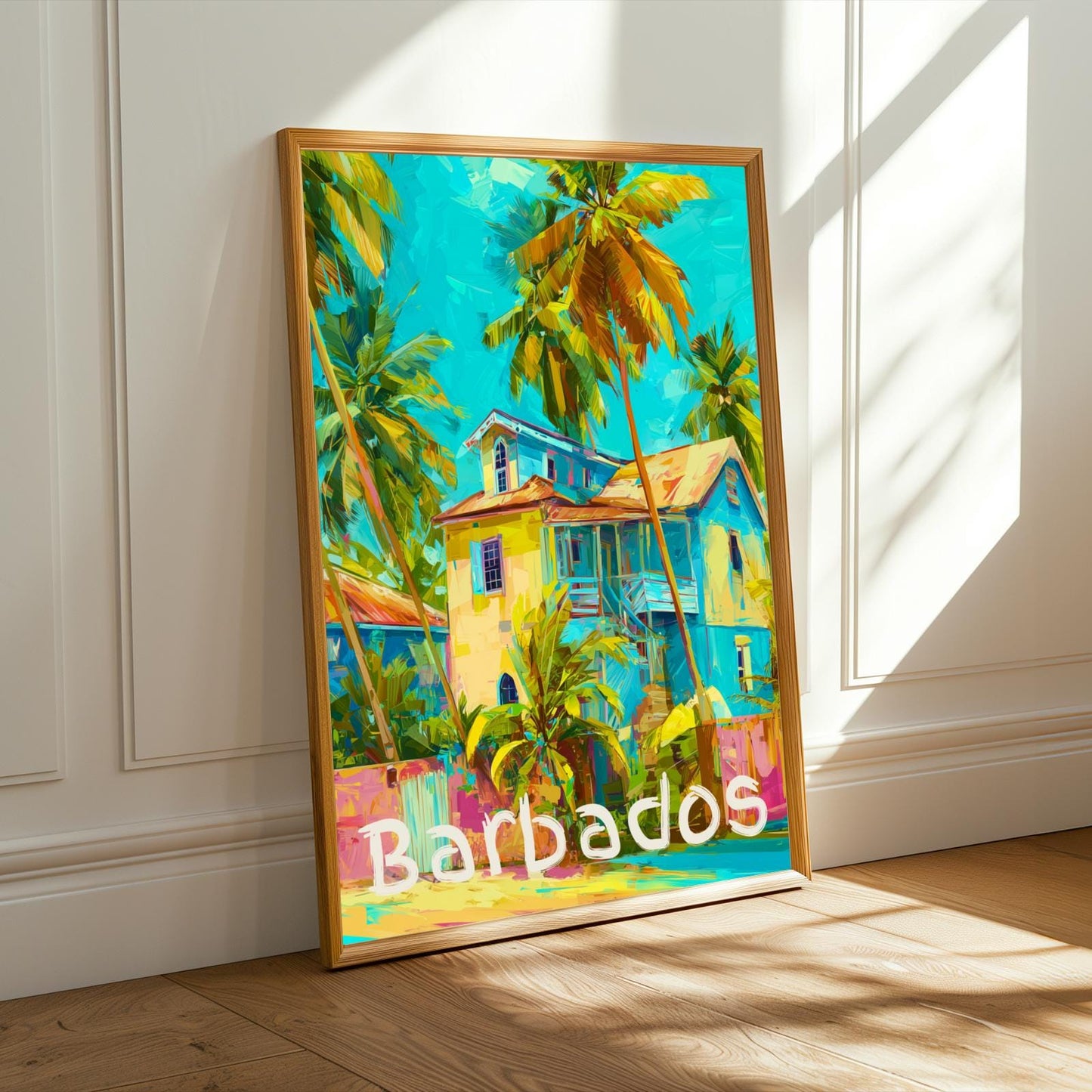 Barbados Tropical House Travel Wall Art Print