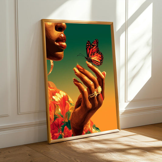 Butterfly Whisper Afrocentric Wall Art Print