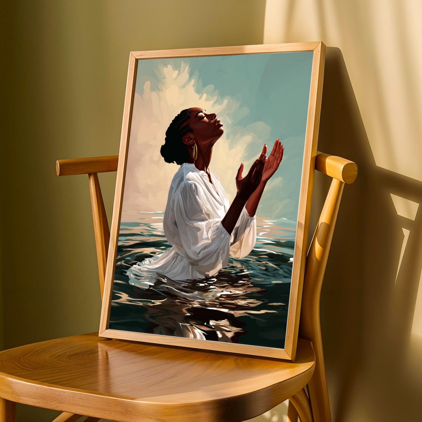 Woman In Water Wall Art Print