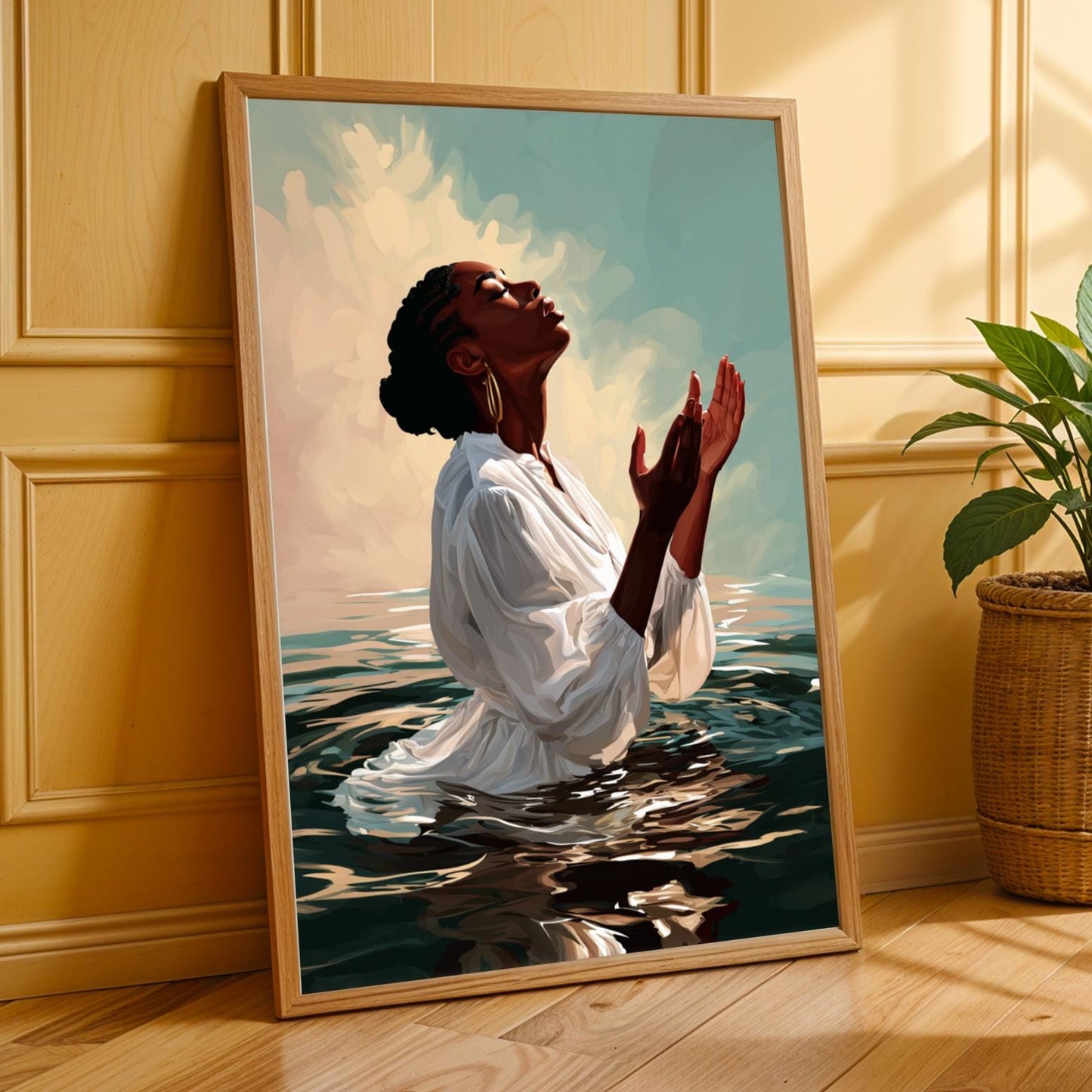 Woman In Water Wall Art Print