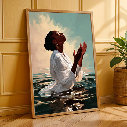 Woman In Water Wall Art Print