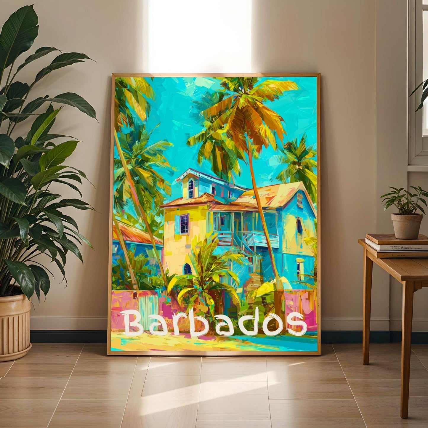 Barbados Tropical House Travel Wall Art Print