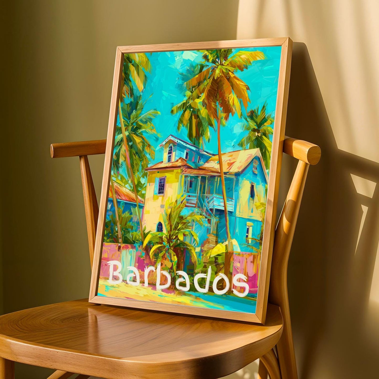 Barbados Tropical House Travel Wall Art Print