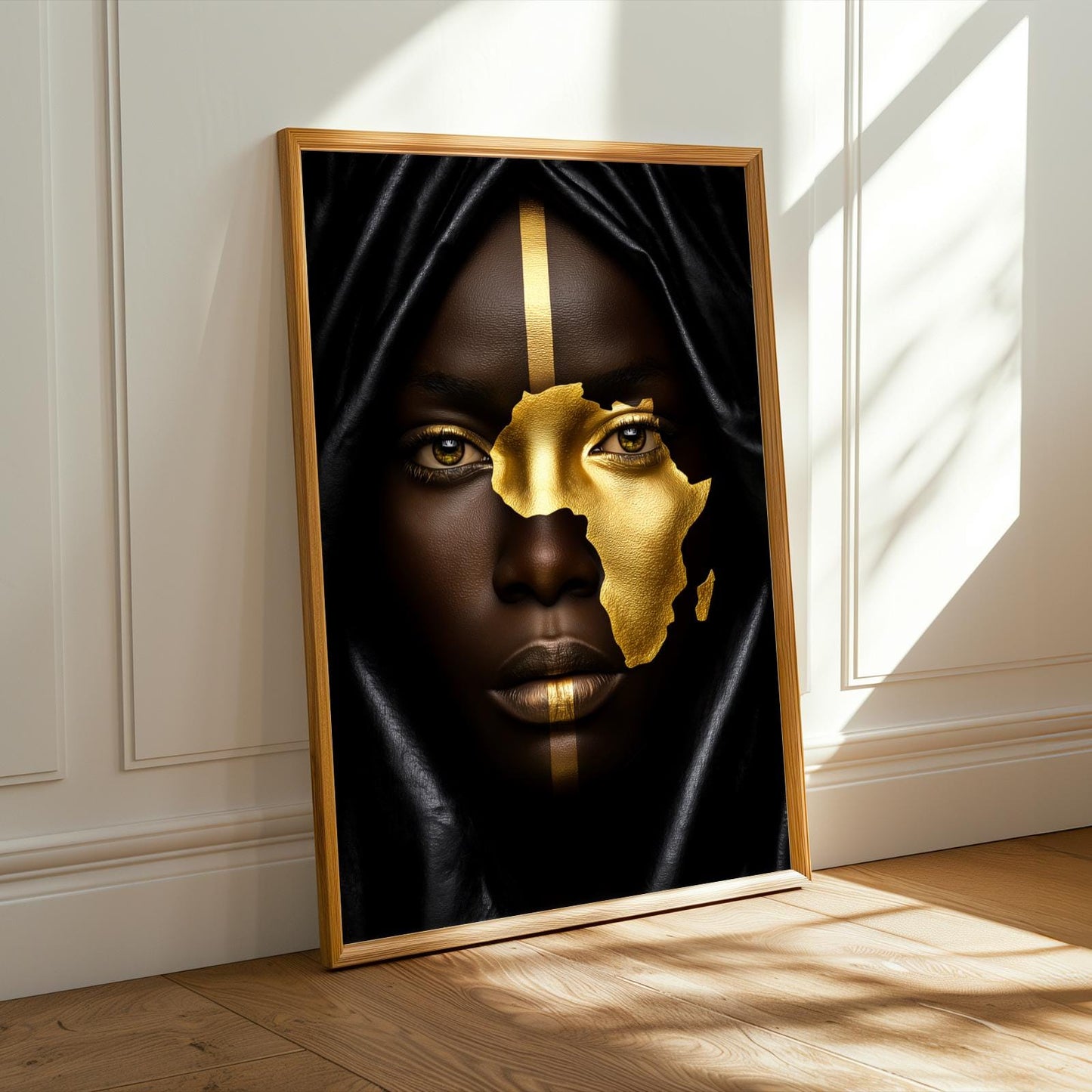 Gold Leaf African Map Wall Art Print Soluna Soul