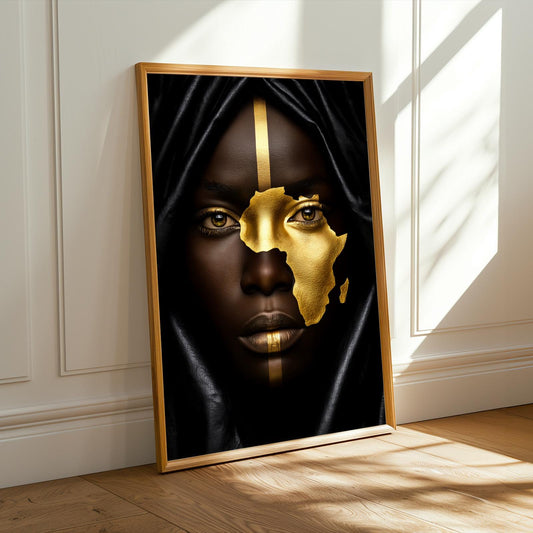 Gold Leaf African Map Wall Art Print Soluna Soul