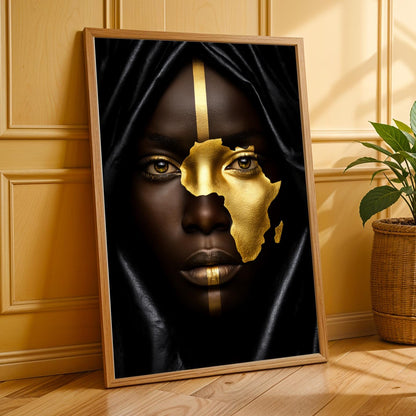 Gold Leaf African Map Wall Art Print Soluna Soul