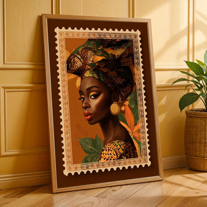 Autumn-Toned Stamp Inspired Wall Art Print Soluna Soul
