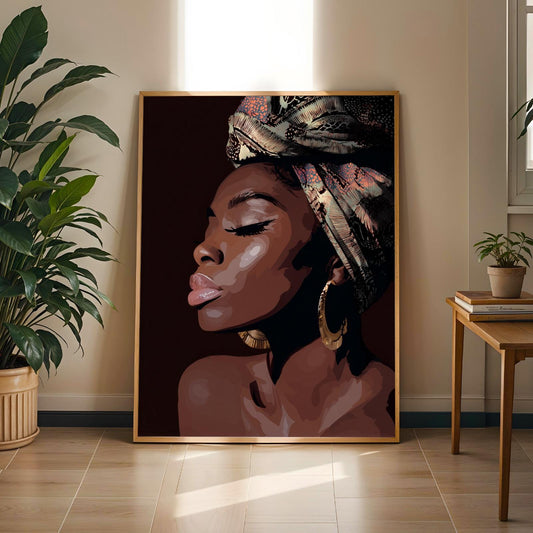 African Queen Portrait Wall Art Print Soluna Soul