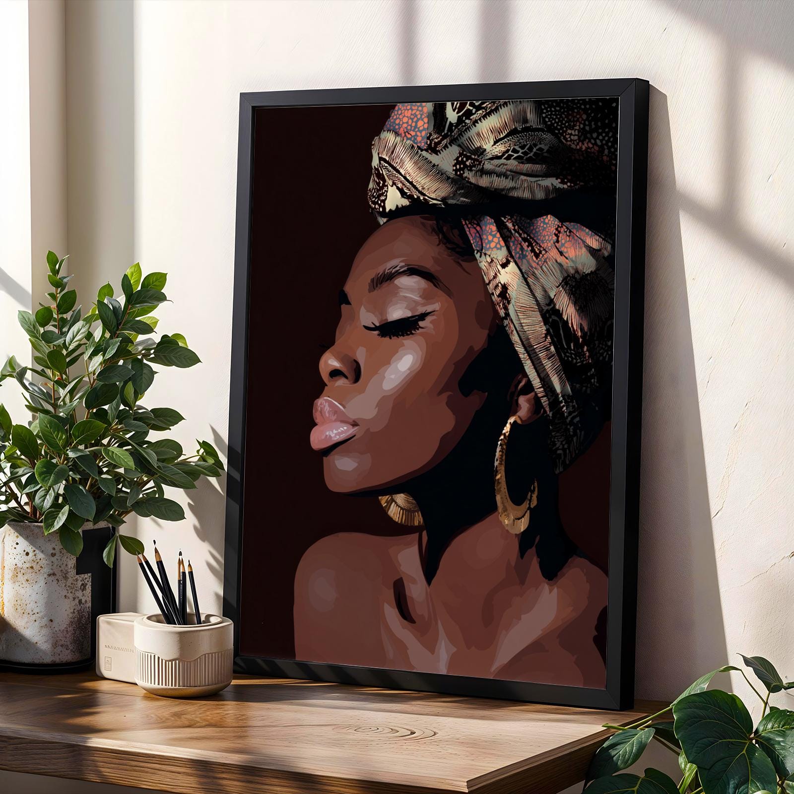 African Queen Portrait Wall Art Print Soluna Soul