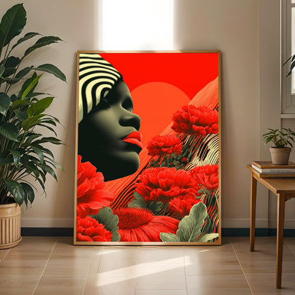Surreal Feminine Portrait Wall Art Print Soluna Soul