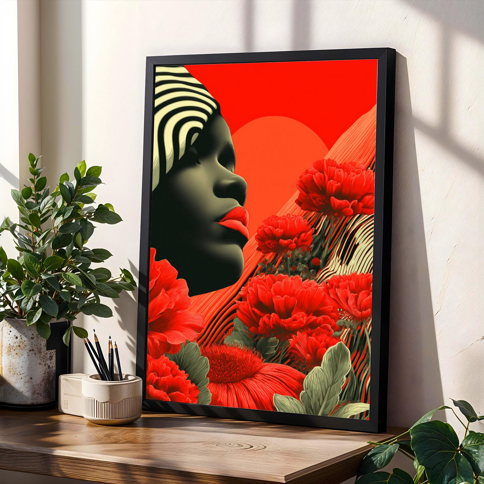 Surreal Feminine Portrait Wall Art Print Soluna Soul